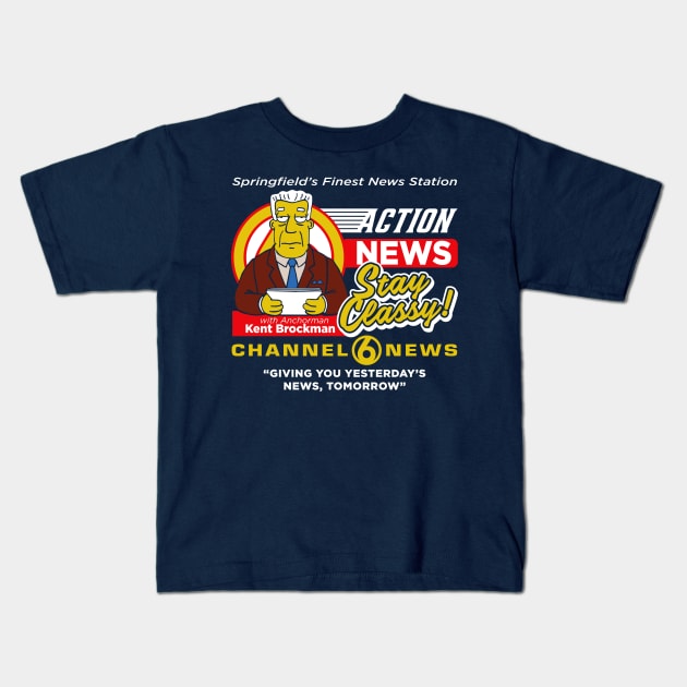 Springfield Channel 6 Action News Kids T-Shirt by Alema Art